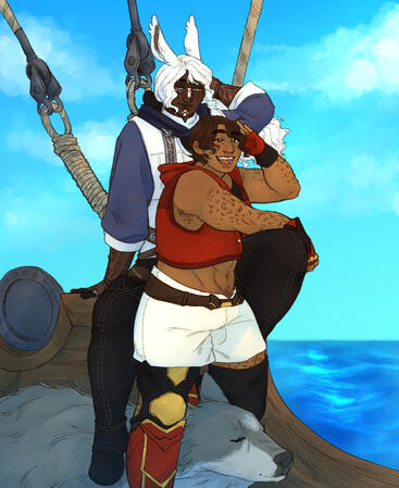 full body, pair, medium BG